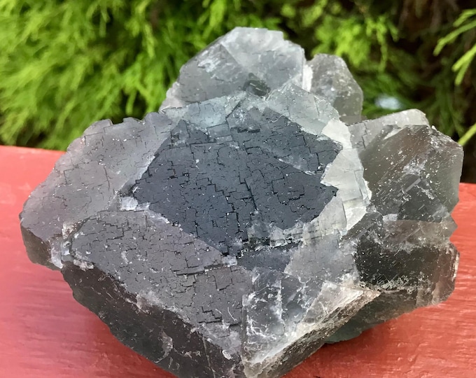 CLEARANCE ~ Teal Blue/Green Fluorite Cubic Crystal Cluster ~ Large 7 oz. ~ 3" Long ~ Sparkling Mineral Matrix ~ Rare Colors