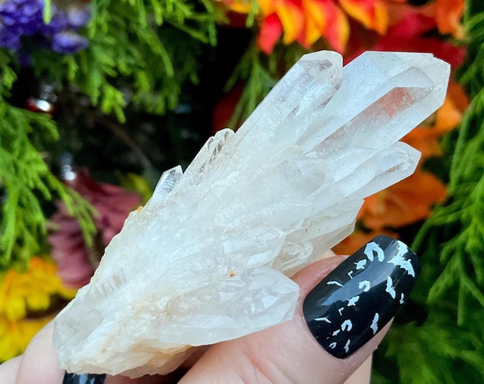 Tibetan Golden Healer Elestial Quartz Crystal Cluster ~ 2 oz. ~ 3" Long ~ Natural Sparkling Crystal Cascading Points ~ Fast & Free Shipping