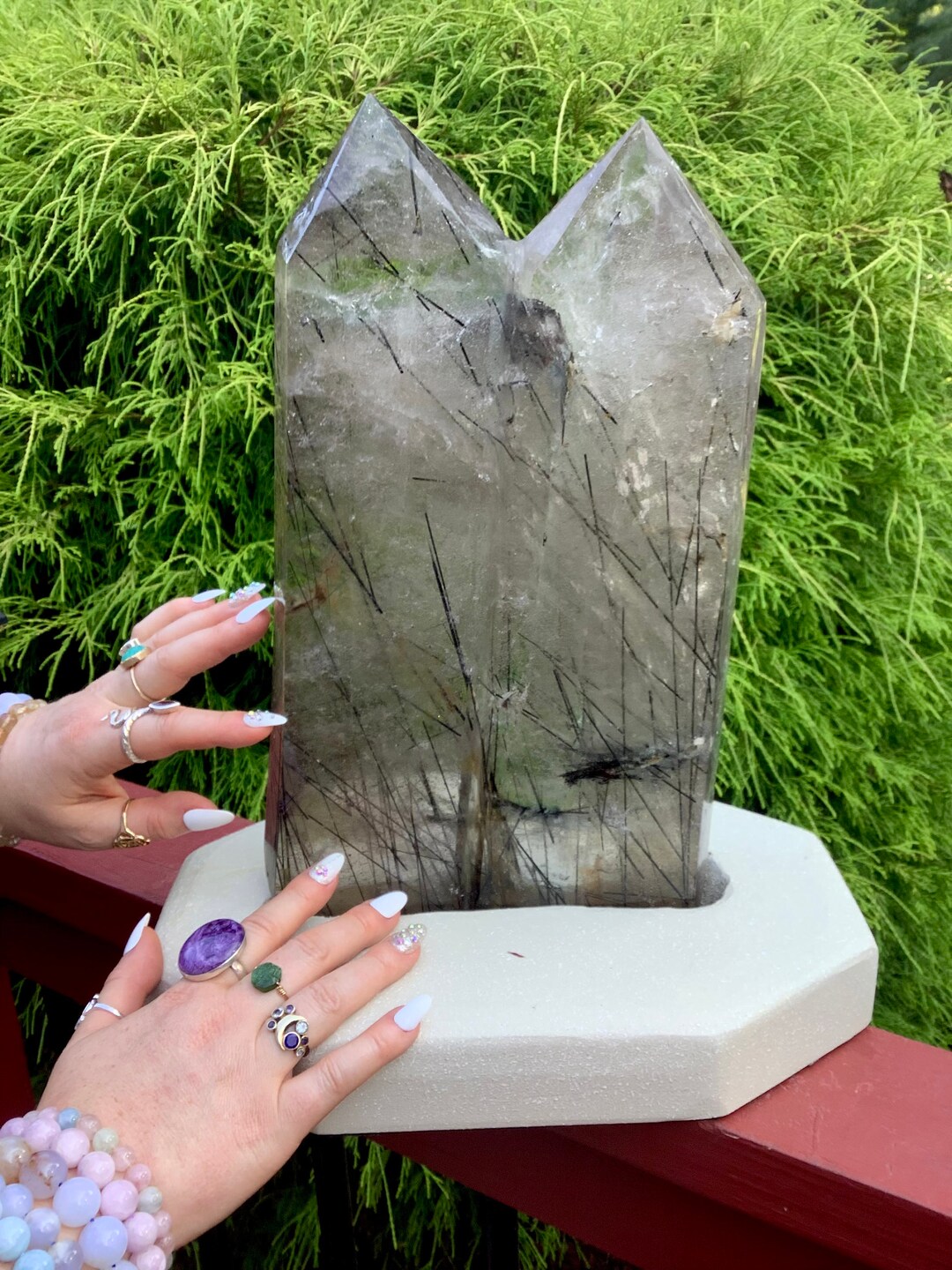 クリアクォーツトルマリンツインフレームジェネレーター（ハンドメイド