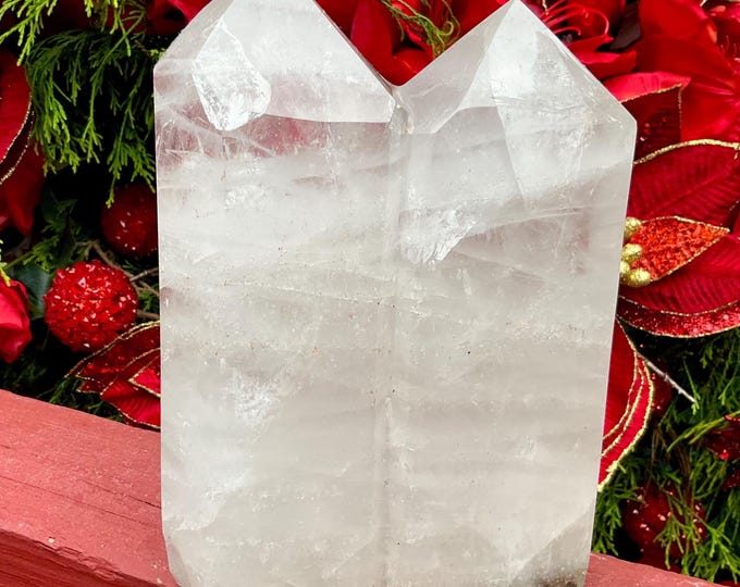 Clear Quartz Twin Flame Crystal Generator ~ Large 6 Lb. ~ 8" Tall ~ Double Point Tower ~ Sparkling Inclusions ~ Fast & Free Shipping, USA ~