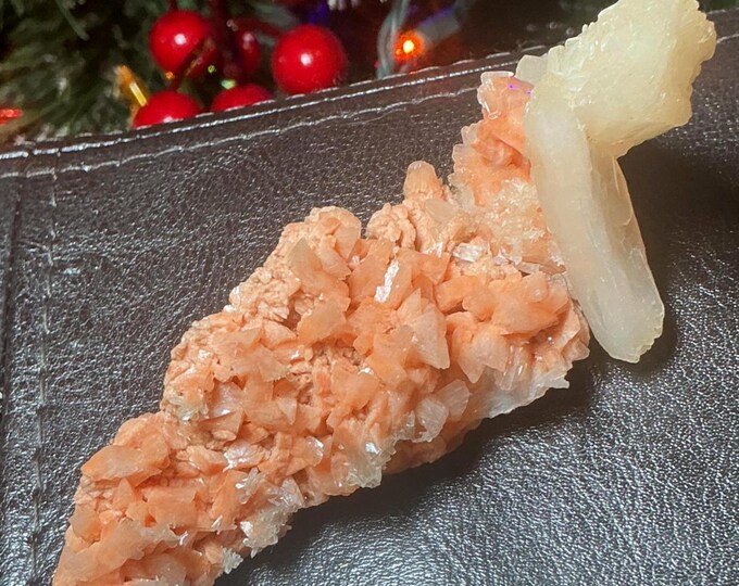Heulandite and Stilbite Crystal Cluster ~ 2 oz. ~ 4" Long ~ Peachy Orange Color ~ Rare Stunning Mineral Combination