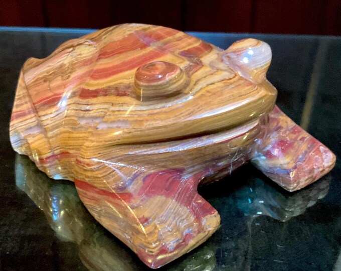 Afghan Jade Frog Carving ~ 4" Long ~ Vintage Hand Carved Totem Spirit Animal ~ Polished Specimen