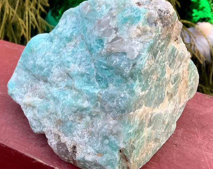 Amazonite Crystal Cluster ~ 15 oz ~ 4" Tall ~ Free Standing Crystal ~ Unpolished Natural ~ Beautiful Mineral Specimen