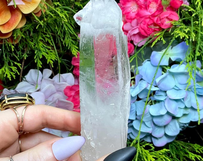 Himalayan Healing Clear Quartz Crystal Point ~ 9 oz. ~ 5" Long ~ Ancient Striations ~ Sparkling Inclusions ~ Fast & Free Shipping, U.S.A. ~