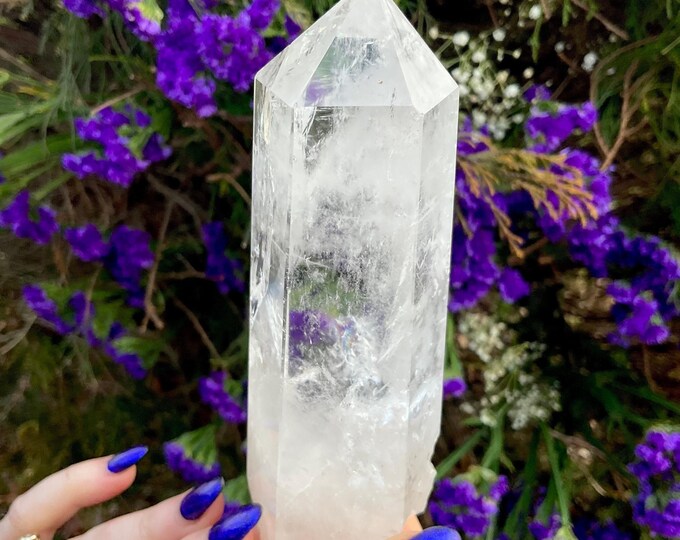High Altitude Himalayan Clear Quartz Crystal Wand ~ Large 14 oz. ~ 6" Long ~ Natural Clear Point ~ Museum Quality ~ Sparkling Inclusions