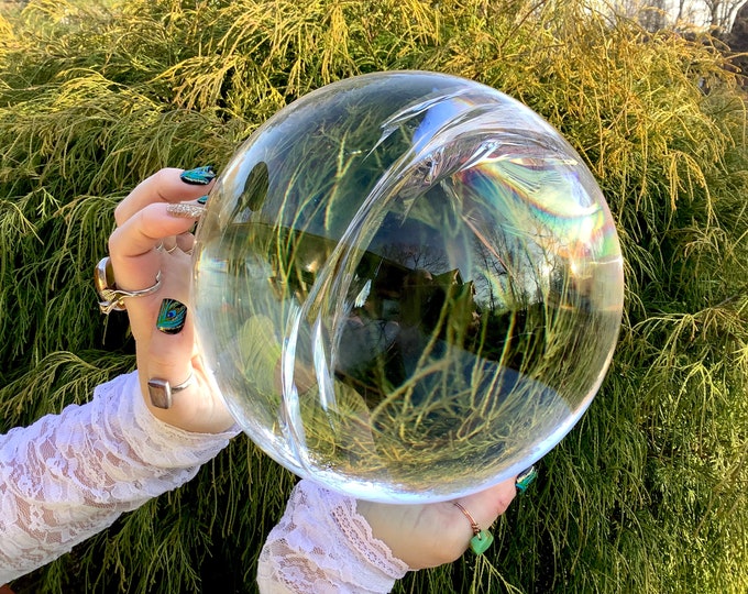 Ultra Clear Quartz Crystal Ball ~ Large 23 Lb. 11 oz. ~ 9” Wide ~ Ultra Sparkling Transparent Inclusions ~ Museum Quality ~ One of a kind