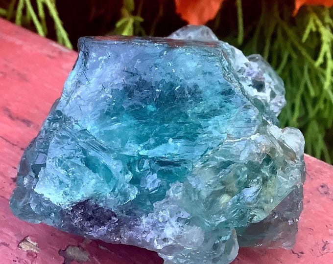 Blue Fluorite Crystal ~ Large 6 oz. ~ 2" Long ~ Rare Ocean Blue Color ~ Third Eye Chakra ~ Reiki Healing ~ Meditation Crystal ~ Metaphysical