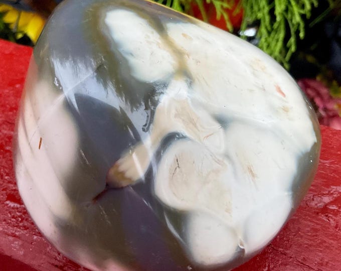 Orca Agate Freeform Crystal ~ Large 1 Lb. 7 oz. ~ 4 " Long ~ Stunning Blue-Black Grey and White Colors ~ Fast & Free Shipping, USA ~