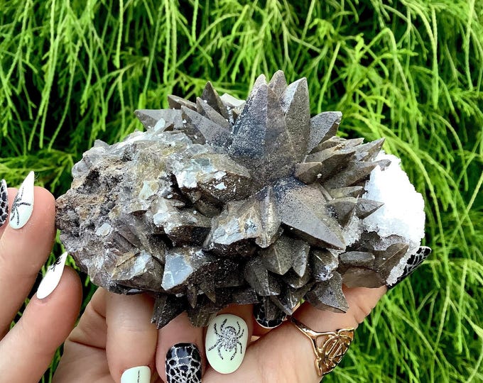 Cave Calcite Crystal Cluster ~ Large 1 Lb. ~ 4" Long ~ Natural Display Mineral on Matrix ~ Sparkling Bronze Points ~ Fast & Free Shipping