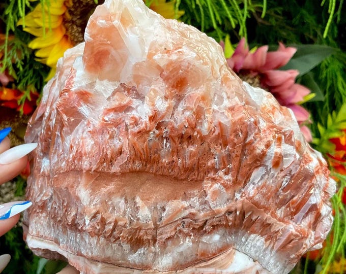 Red Calcite Crystal Cluster ~ Large 4 Lb. 10 oz. ~ 5" Long ~ Collector's Mineral Specimen ~ Fast & Free Shipping from USA + Gift Wrapping ~
