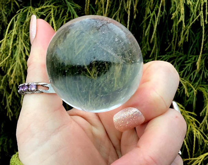 Ultra Clear Quartz Crystal Ball ~ 4.4 oz. ~ 1 1/2" Wide ~ Highest Quality Metaphysical Decor ~ Reiki, Altar Display ~ Fast & Free Shipping ~