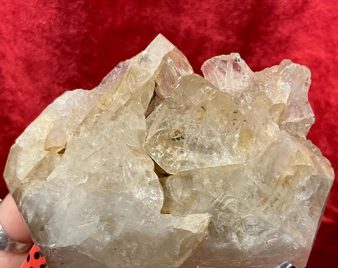 CLEARANCE! ~ Herkimer Diamond Large Stunning 12 oz. Natural, Raw, Crystal ~ 3 1/2" Long ~ Sparkling Rainbow Inclusions ~