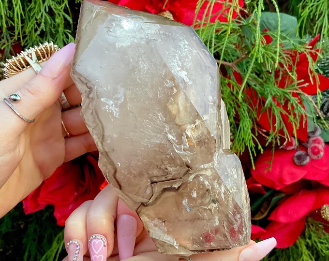 Himalayan Healing Clear Quartz Crystal Terminated Point ~ 2 lb. 6 oz. ~ 7" Long ~ Unpolished Natural Formation with Surface Etchings