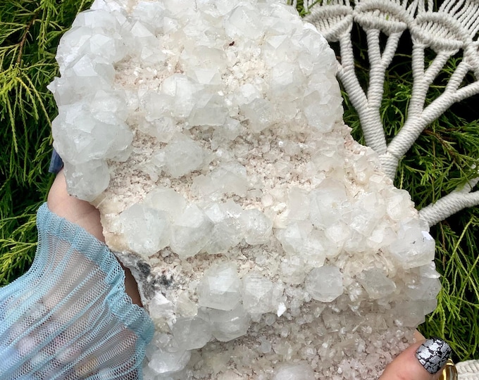 Apophyllite Crystal Cluster ~ Large 5 Lb. 8 oz. ~ 10" Long ~ Cubic White Zeolite Specimen ~ Fast & Free Shipping, USA + Global Shipping ~