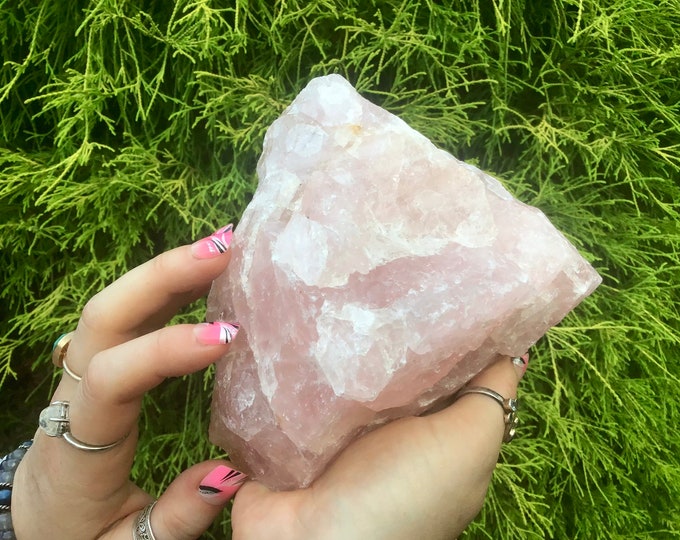 Rose Quartz Crystal ~ Large 2 Lb. 15 oz. ~ 6" Long ~ Sparkling Natural Unpolished Specimen ~ Baby Pink Color ~ Fast & Free Shipping