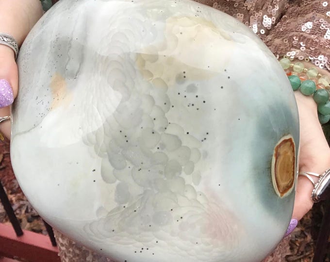 CLEARANCE! ~ Polychrome Jasper Freeform Crystal ~ Large 14 lb. 14 oz. ~ 9" Long ~ Ocean, Desert, Atlantis Stone ~ Soothing Home Decor