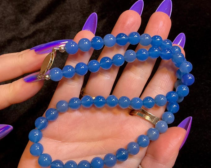 Vintage Chalcedony 18" Necklace ~ Genuine Beaded Gemstones ~ Sacred Adornment