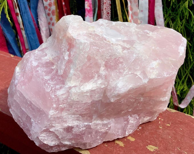 Rose Quartz Crystal Cluster ~ Large 4 lb. 3 oz. ~ 7" Long ~ Baby Pink Natural Meditation Stone ~ Sparkling Stone