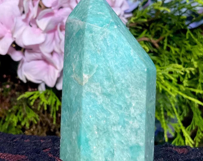 Amazonite Crystal Generator ~ 6 oz. ~ 3 1/2" Tall ~ Natural Polished Point ~ Beautiful Mineral Specimen ~ Free & Fast Shipping from U.S.A. ~