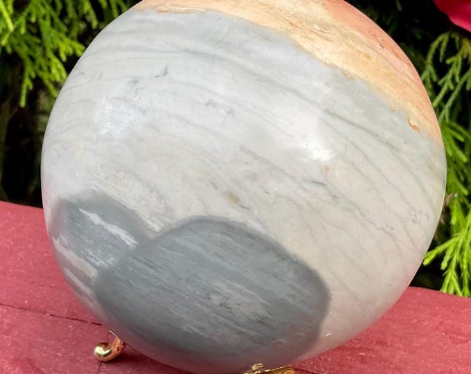 Polychrome Jasper Crystal Ball ~ Large 1 Lb. 8 oz. ~ 3" Wide ~ Pastel Colors ~ Soothing Metaphysical Home Decor ~ Fast & Free Shipping