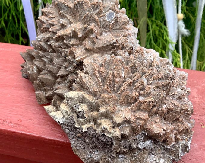 Cave Calcite Crystal Cluster ~ Large 1 Lb. 11 oz. ~ 6" Long ~ Natural Display Mineral on Matrix ~ Sparkling Points ~ Fast & Free Shipping