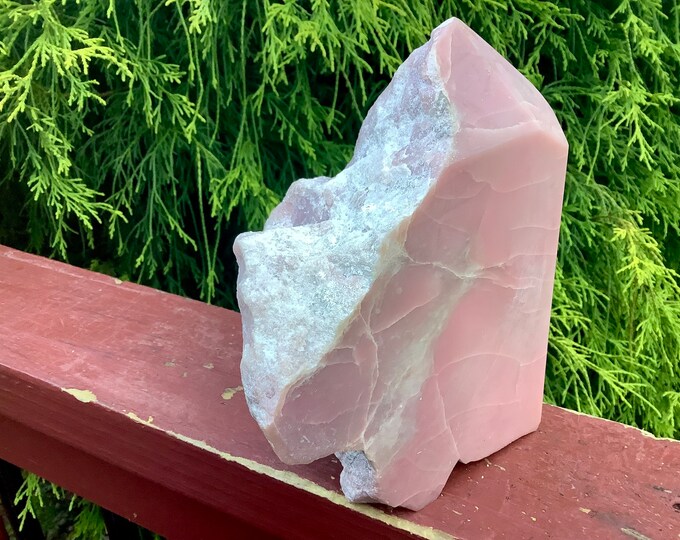 Pink Opal Crystal Generator/Cluster ~ Large 4 lb ~ 7" Tall ~ Sparkling Pastel Pink & White Colors ~ Natural Meditation Stone ~ Fast Shipping