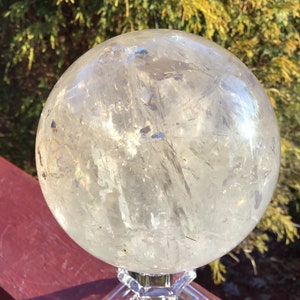 Ultra Clear Quartz Crystal Ball ~ Large 2 lb. 12 oz. ~ 3 1/2&quot; Wide Polished Sphere ~ Sparkling Inclusions ~ Fast & Free Shipping from U.S.A