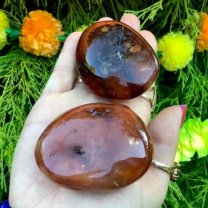 Carnelian Agate Duo of 2 Freeform Crystals ~ 9 oz. ~ Stunning Orange, Red & White Colors ~ Perfect for Gift Giving ~ Fast Shipping from USA