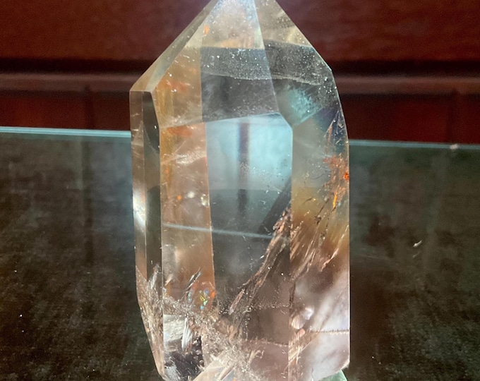 Quartz Crystal Generator ~ 6 oz. ~ 3" Tall ~ Ultra Clear Gem Cut Polished Point ~ Sparkles and Rainbows High Luster ~ Fast & Free Shipping ~