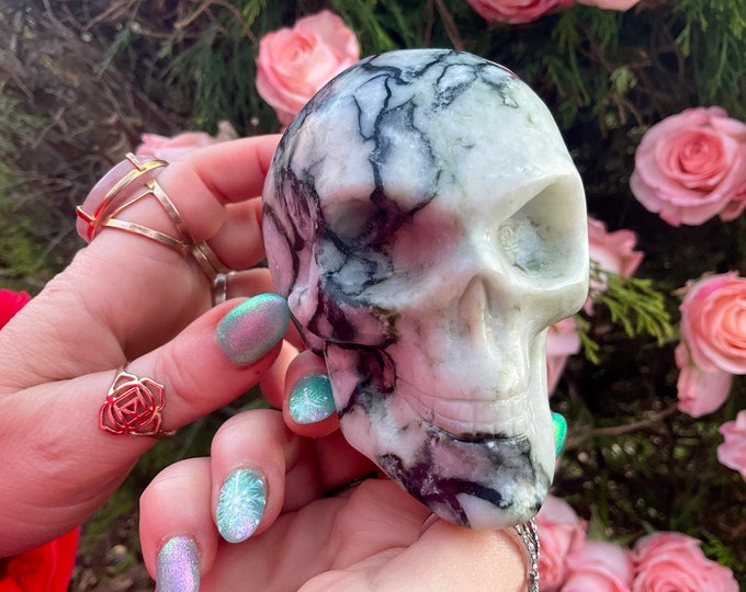 Picasso Jasper Crystal Skull ~ Large 1 Lb. 5 oz. ~ 4" Long ~ One-of-a-Kind Carving ~ High Quality Hand Carved ~ Fast & Free Shipping, USA ~