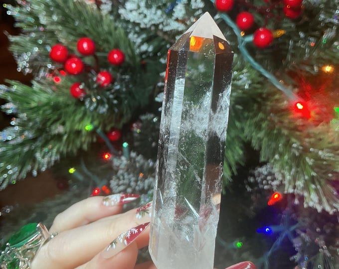 Himalayan Clear Quartz Crystal Point, 2.3 oz. ~ 4" Long ~ High Altitude Healing Wand