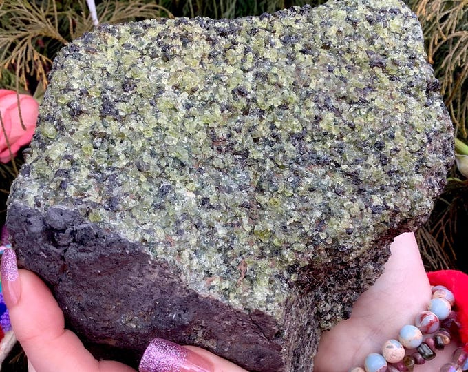 Huge Peridot Crystal Cluster ~ 11 lb. 9 oz. ~ 8" Long ~ Rare, Olivine/Peridot on Natural Matrix
