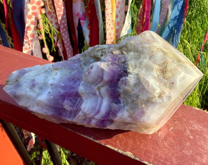 Amethyst Crystal Quartz Large 3 Lb. 8 oz. Wand ~ 8" Long ~ Naturally Sparkling Violet Purple Colors ~ Sparkling Inclusions~