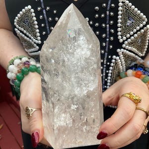 Large Clear Quartz Crystal Generator Tower: Brazilian Stone of Power