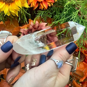 High Altitude Himalayan Clear Quartz Crystal Wand ~ Large 5 oz ~ 4&quot; Long ~ Museum Quality ~ Water Clear Point ~ Sparkling Rainbow Inclusions