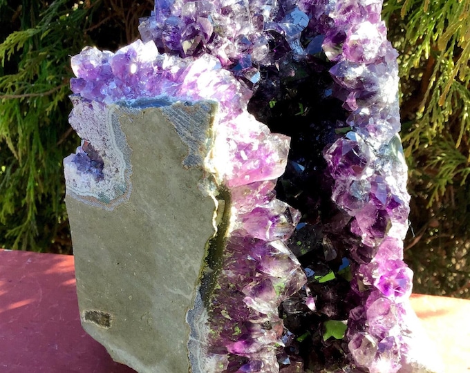 Amethyst Crystal Cluster ~ Large 6 lb. 15 oz. ~ 6" Tall ~ Reiki Display Specimen ~ Big Beautiful Purple Quartz Points ~ Fast & Free Shipping