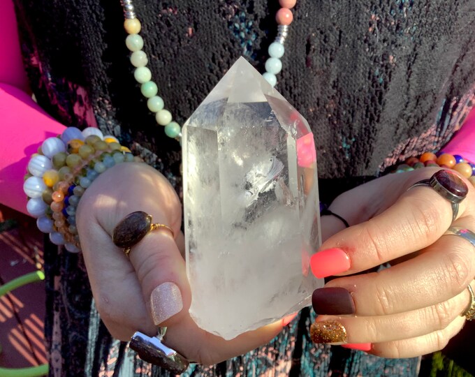 High Altitude Himalayan Clear Quartz Crystal Point ~ Large 12 oz. Wand ~ 4" Long ~ Museum Quality ~ Sparkling Inclusions ~ Fast Shipping USA