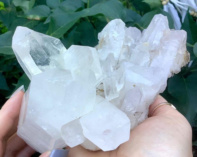 Clear Quartz Crystal Cluster ~ Large 2 Lb. 10 oz. ~ 6" Long ~ Ultra Sparkling Points ~ Reiki, Home Decor Display ~ Fast & Free Shipping