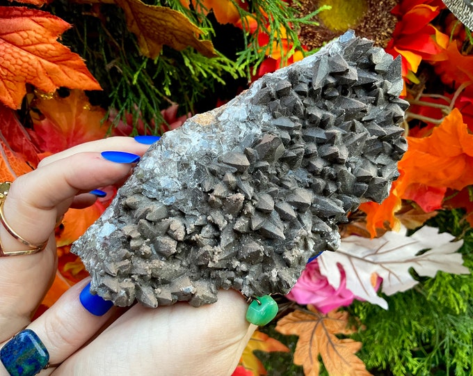 Cave Calcite Crystal Cluster ~ Large 1 Lb. ~ 5" Long ~ Natural Display Mineral on Matrix ~ Sparkling Points ~ Fast & Free Shipping