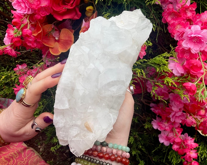 Clear Apophyllite Crystal Cluster ~ Large 4 Lb. 4 oz. ~ 9" Long ~ Stunning Sparkling Zeolite Specimen ~ Fast & Free Shipping from U.S.A. ~