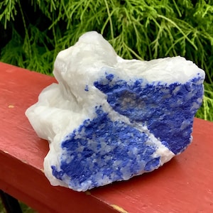 Blue Dumortierite on Quartz Crystal Cluster ~ Large 1 Lb. 4 oz. ~ 4&quot; Long ~ Sparkling Color ~ Fast & Free Shipping, USA + Global Shipping ~