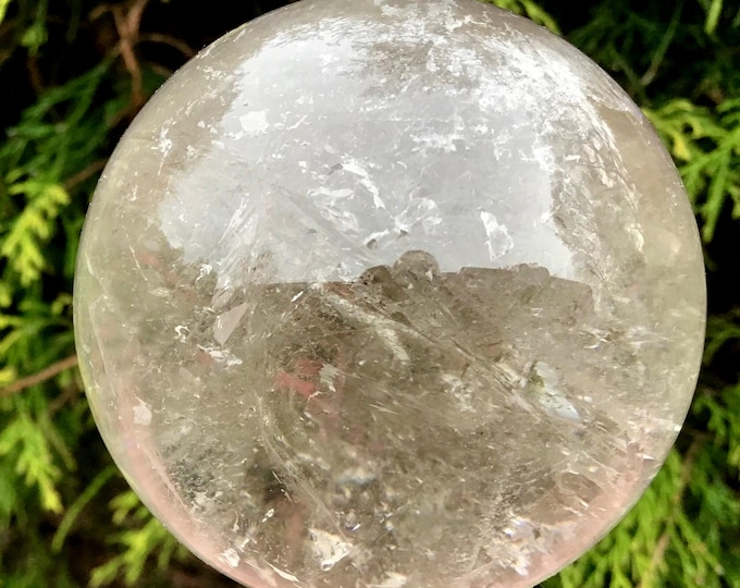 Clear Quartz Crystal Ball ~ 14 oz. ~ 2" Wide ~ Polished Sphere ~ Reiki, Altar Display ~ Ultra Sparkling Inclusions ~ Free Shipping, USA ~