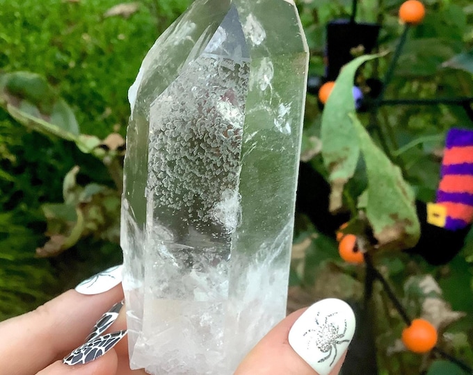 Himalayan Healing Clear Quartz Crystal Point ~ 7 oz. ~ 4 1/2" Long ~ Ancient Striations ~ Sparkling Starbrary Inclusions ~ Free Shipping USA