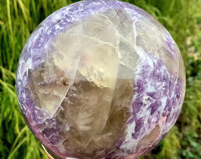 Lepidolite Crystal Ball ~ 15 oz. ~ 2" Wide Sphere ~ Sparkling Lilac Colors ~ Beautiful Display ~ Reiki, Altar Décor, Meditation Display
