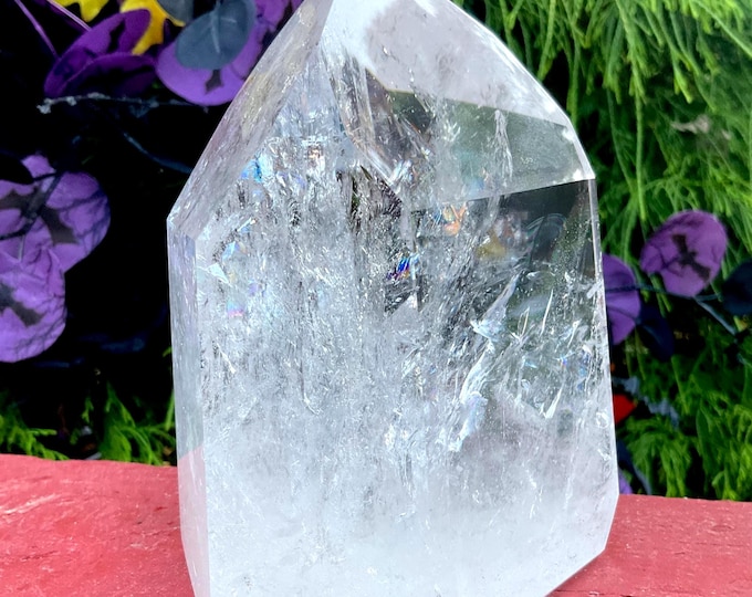 Ultra Clear Quartz BRAZILIAN Crystal Generator ~ 3 Lb. ~ 5" Tall ~ High Quality Metaphysical Home Decor ~ Reiki, Altar Display