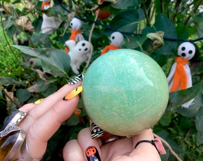 Amazonite Crystal Ball ~ 15 oz. ~ 2 1/2 " Wide ~ Natural Polished Sphere ~ Beautiful Mineral Specimen Display ~ Free & Fast Shipping, U.S.A