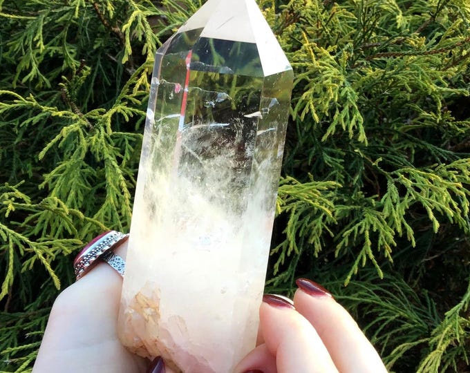 High Altitude Himalayan Clear Quartz Crystal Point ~ Large 11 oz. Wand ~ 5" Long ~ Museum Quality ~ Fast & Free Shipping from U.S.A ~