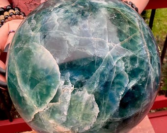 グリーンフローライト根角礫化オパール化水晶球 | Aグレード | 450 