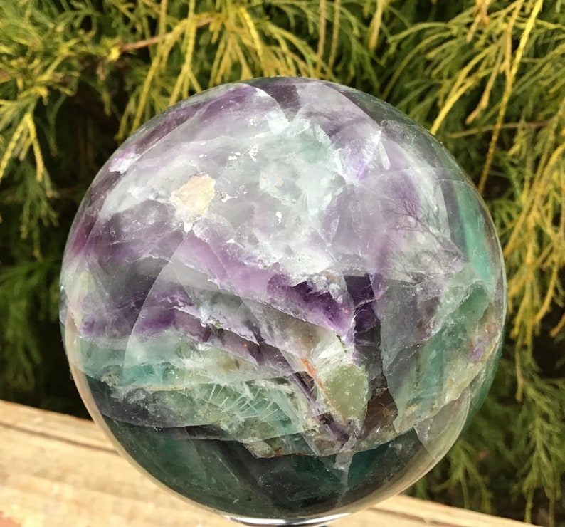 Large 2 Lb. 9 oz. Purple & Green Fluorite Quartz Crystal Etsy