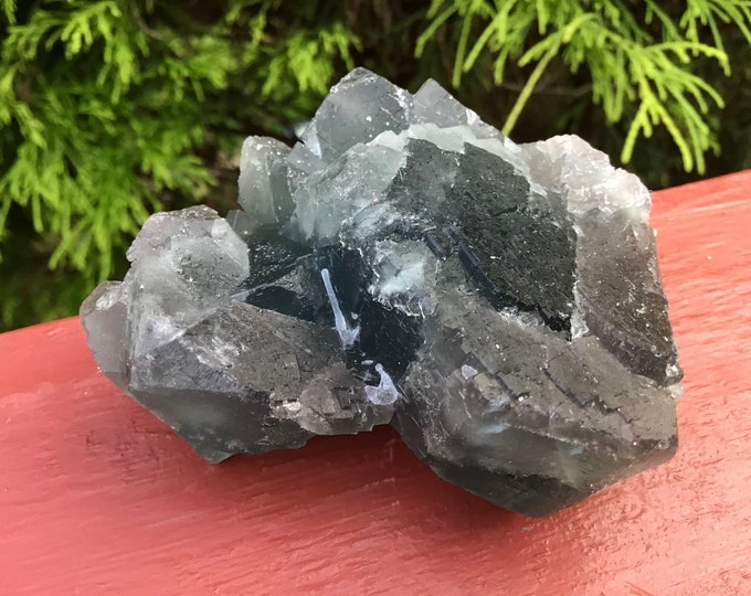 Teal Blue/Green Fluorite Cubic Crystal Cluster ~ Large 7 oz. ~ 3" Long ~ Sparkling Mineral Matrix ~ Rare Colors ~ Fast & Free Shipping, USA